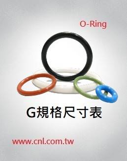 O-Ring G規格尺寸表<br>G3 ~ G600