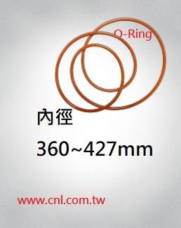 O環尺寸表  內徑360 ~ 427mm