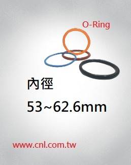 O環尺寸表<br> 內徑53 ~ 62.6mm